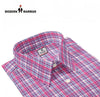 Modern Marwar men's checked shirts online in vibrant pink and blue fabric with a classic collar
