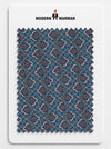 MARUVESH men's ethnic printed fabric swatch featuring intricate blue and colorful patterns