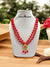 Red beaded necklace with layered strings and an ornate centerpiece from Modern Marwar