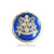 Royal metal buttons with a blue enamel finish featuring a lion crest design from Modern Marwar