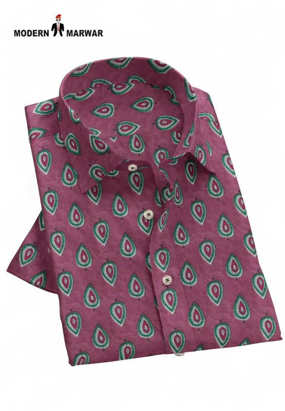 Sanganeri print men's shirt from Modern Marwar in vibrant colors for stylish casual wear