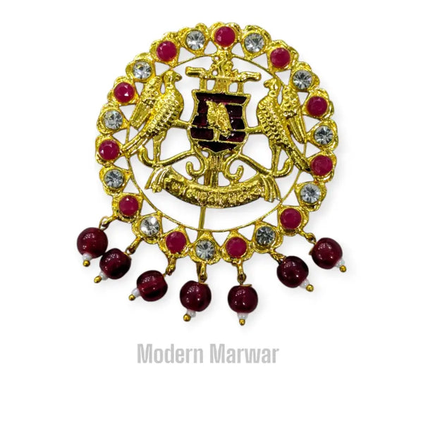 Traditional sarpech for safa with intricate design and gemstones, perfect for festive occasions