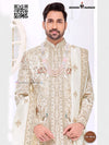 Elegant Modern Marwar wedding groom sherwani combo with intricate embroidery and matching dupatta