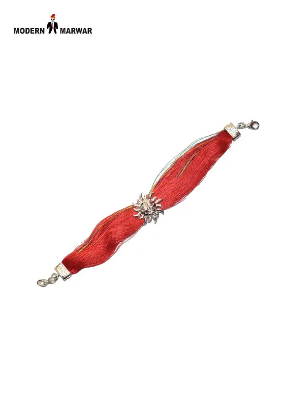 Moli bracelet for men with red thread and silver detailing for a stylish accessory
