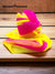 Multicolor wedding turban in vibrant pink and yellow hues from Modern Marwar, perfect for celebrations