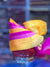 Piyor Safa traditional headwear in vibrant orange and pink colors, perfect for festive occasions