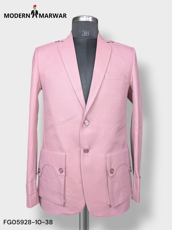 Modern Marwar premium gun pocket blazer in pink with stylish design and functional pockets