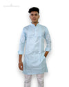 Light blue premium kurta for men by Modern Marwar with a stylish design and collar