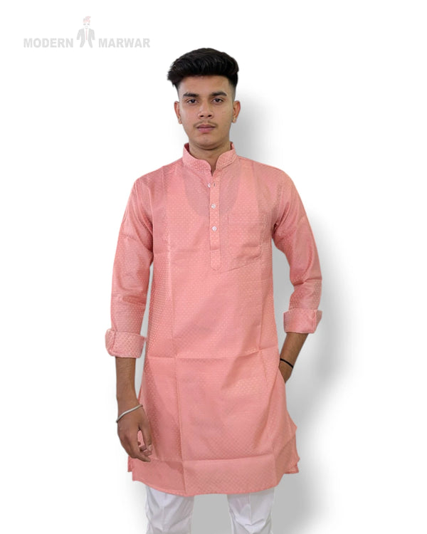 Stylish pink premium kurta for men from Modern Marwar, perfect for festive occasions