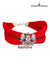 Default red fabric Rathore logo moli bracelet in a detailed angle view
