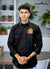 Black Rathore logo shirt for men by SINGH with long sleeves and embroidered crest on chest