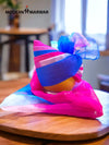 Men's Safa Turban Pyor 1018 in vibrant pink and blue colors, perfect for festive occasions