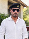 Default black beret cap combo with Bhati Lobo & beret cap combo by singh brand modern marwar