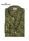 Stylish green and black patterned Jodhpuri collar shirts for men from Modern Marwar