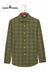 Modern Marwar men's checked shirts in olive green with a classic collar and button-up front