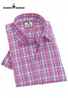 Modern Marwar men's checked shirt in pink and blue, perfect for casual wear, available online
