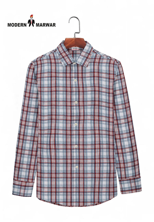 Modern Marwar men's checked shirts in a stylish plaid pattern, perfect for casual wear