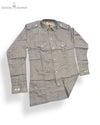 Men's grey formal shirt by Modern Marwar with buttoned pockets and collar details