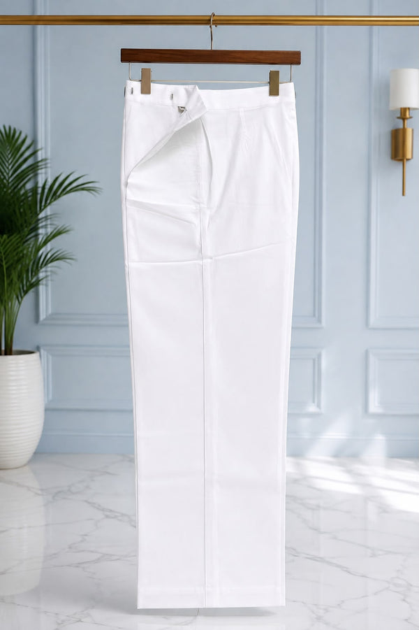 Men's white cotton kurta from Singh, showcasing Singh Men's Payzma-115-3 Regal Wedding Elegance