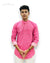 Men's printed kurta in pink with intricate patterns designed by Modern Marwar