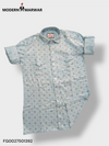 Men's printed shirt by Modern Marwar featuring a light blue design with unique patterns