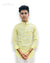 Men's yellow striped kurta from Modern Marwar with stylish collar and full sleeves