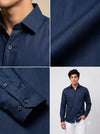 M Hunting Shirt in Navy Blue with Soft Fabric, showcasing SINGH PREMIUM CODRAGE SHIRTS-13872-11 details