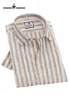 Modern Marwar premium men's shirts in a stylish beige striped design for versatile casual wear