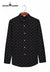 Stylish black premium men's shirt online with intricate pattern and button-down collar