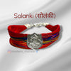 Solanki logo moli bracelet with colorful threads and emblem for traditional wear