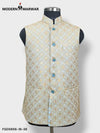 SPAADAA KOTI FF jacket in beige with intricate patterns and stylish collar for modern men
