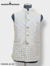 SPAADAA KOTI FF jacket by Modern Marwar featuring intricate patterns and a stylish collar