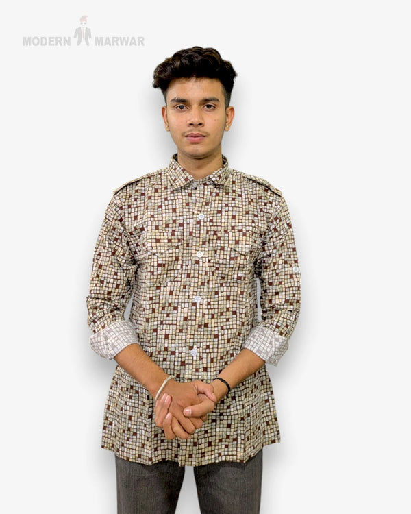 Men's hunting shirts by Modern Marwar with a stylish patterned design and comfortable fit