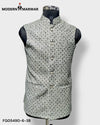 Modern Marwar M Nahru Jacket in elegant print, a stylish traditional men's vest for formal occasions