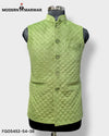 Modern Marwar M Nahru Jacket in light green featuring velvet koti chex design for a stylish look