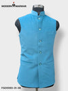 Modern Marwar M Nahru Jacket in blue velvet koti for men with a sleek design and tailored fit