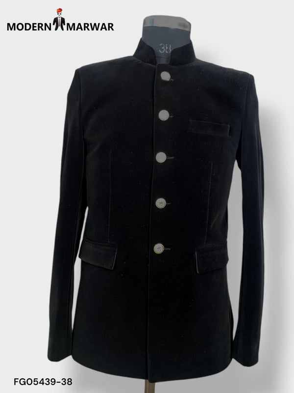 Elegant Modern Marwar velvet coat suit for weddings with stylish buttons and a tailored fit
