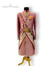 Traditional wedding groom sherwani in pink with intricate embroidery and accessories from Modern Marwar