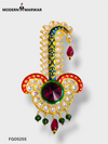 Elegant wedding outfit brooch with intricate design and colorful gemstones