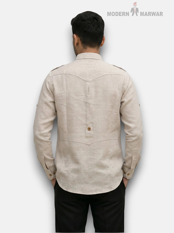 SINGH Hunting Linen 4P-13-5019 Shirt for Regal Elegance