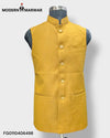 Stylish yellow nehru jacket by Modern Marwar with traditional buttons and a sleek design