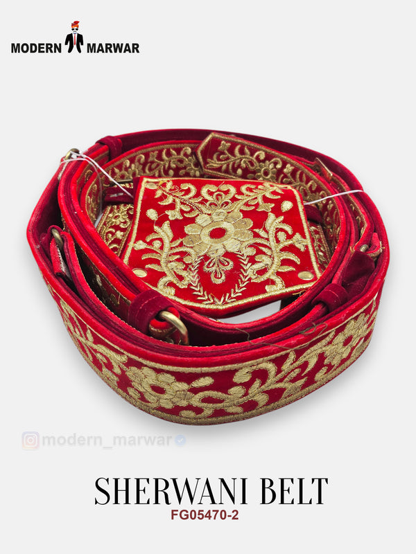 શેરવાની બેલ્ટ-૨૮૦૦-૨-લાલ