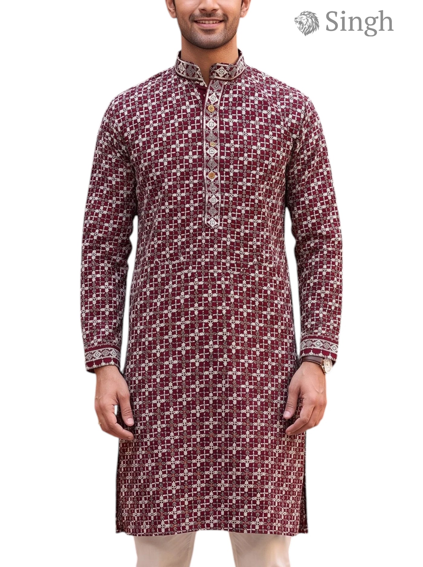 Singh Long Kurta-19-204-4 Men's Kurta for Royal Occasions