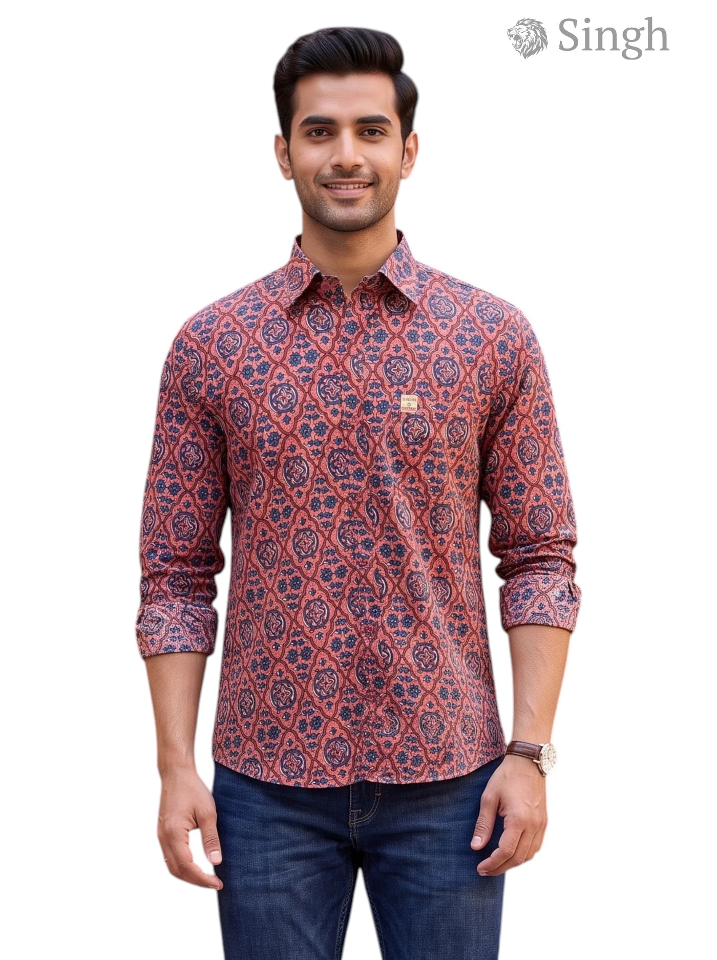 Singh Mens Sanganeri Floral-15-109-2