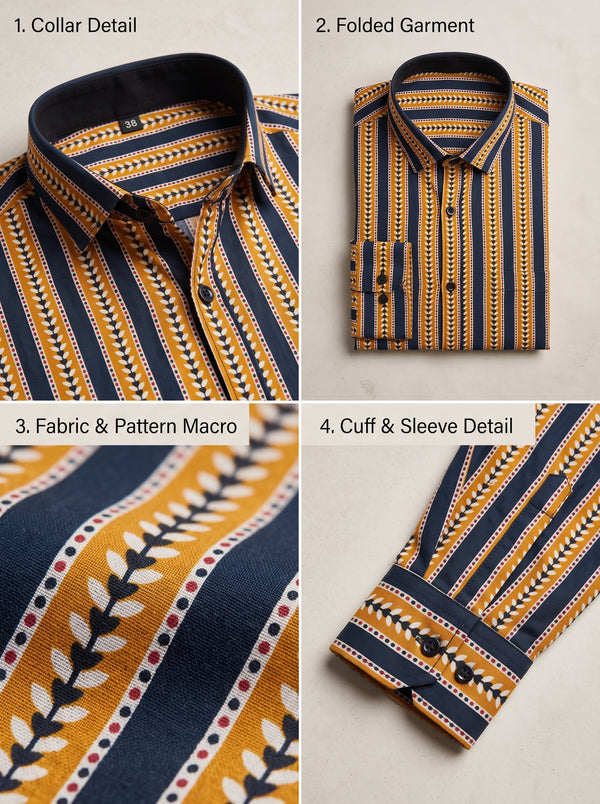 Singh Mens Sanganeri Shirts F-15-114-12