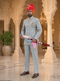 Men's Rajputi Jodhpuri Suit, color no. 14, alternate full-length front view