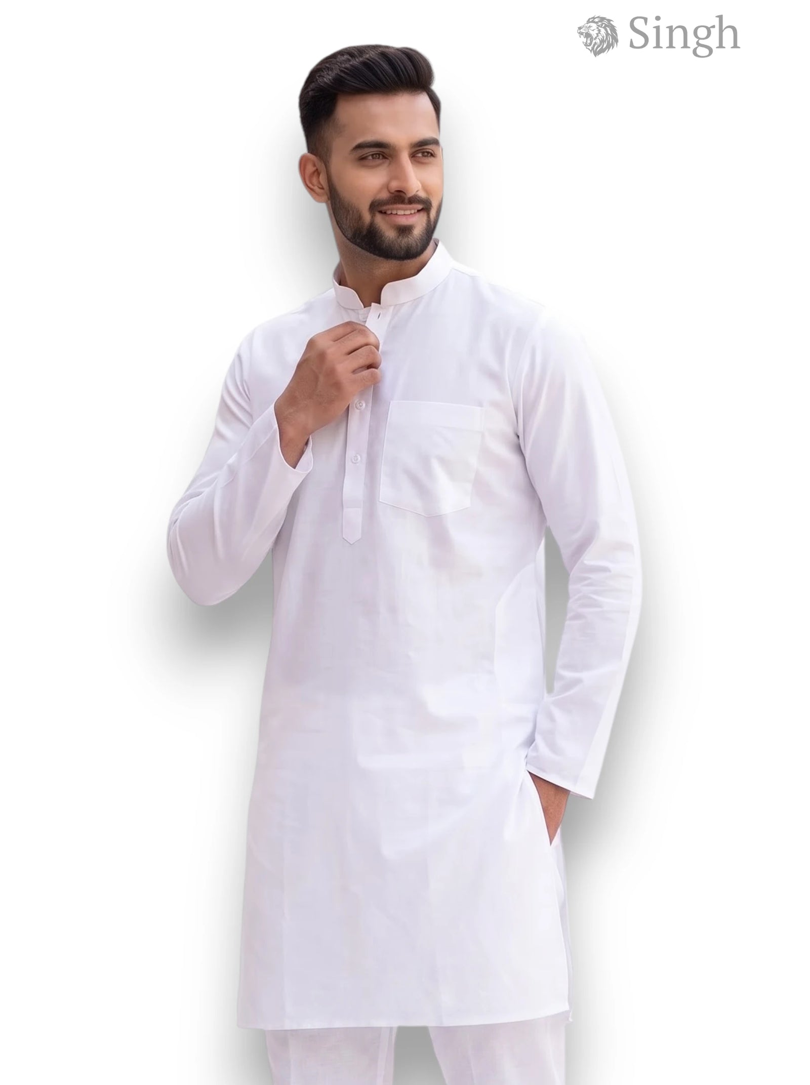 Singh Long Kurta C-16-L Men's Kurta - Regal Wedding Elegance