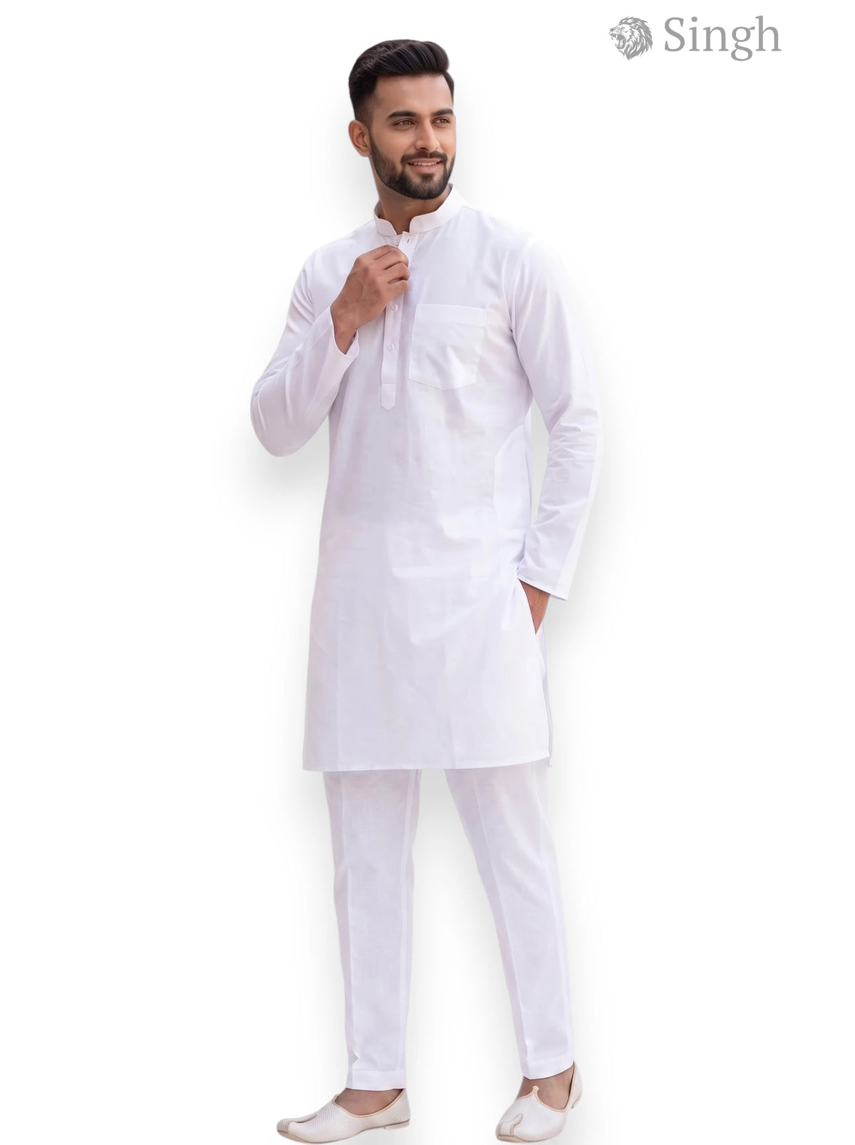 Singh Long Kurta C-16-L Men's Kurta - Regal Wedding Elegance