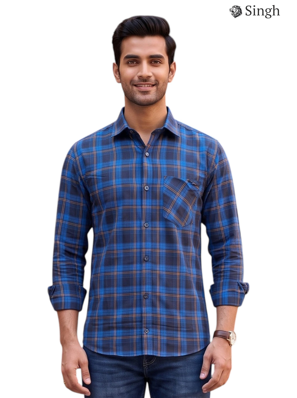 Singh Men's SHIRT(MENS)-15-111-2-L for Regal Elegance