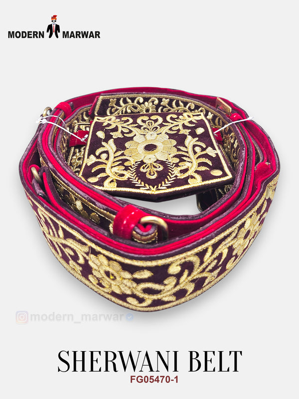 Sherwani Belt-2800-1-MAROON